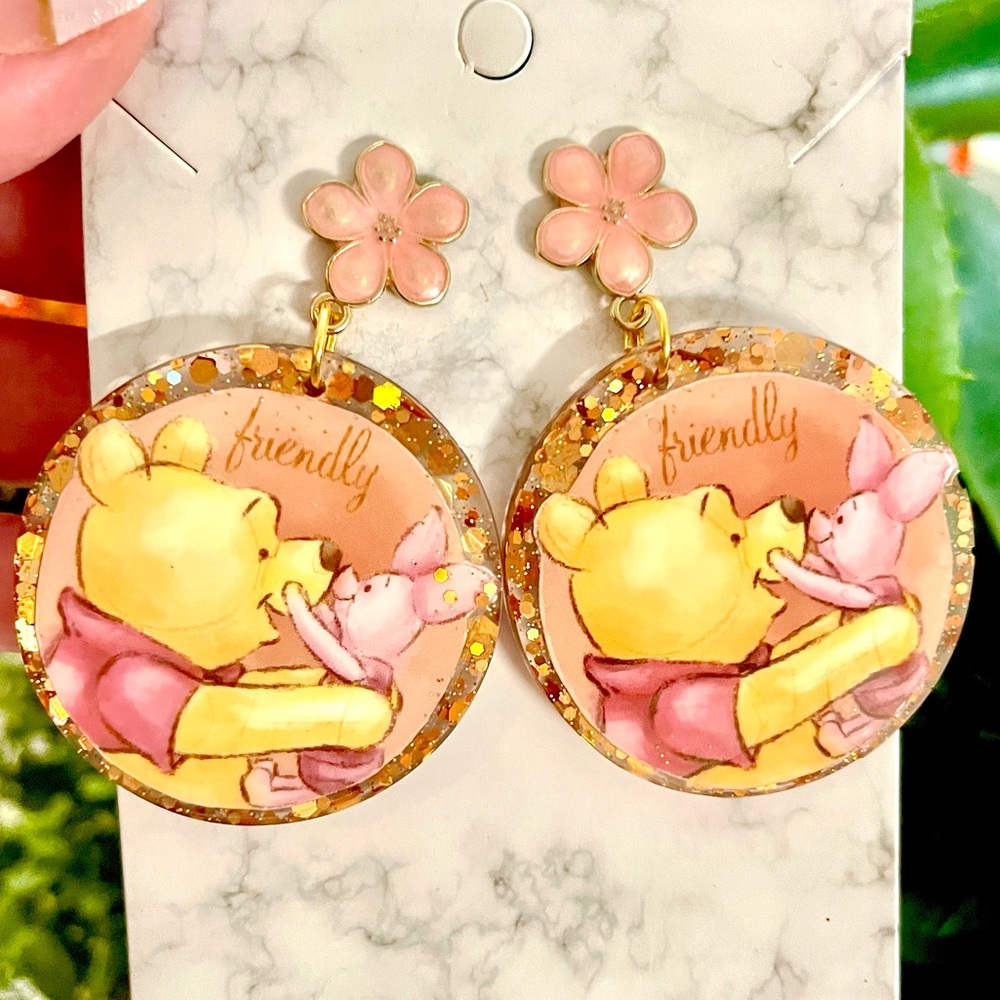 Winnie The Pooh and Piglet Acrylic Earrings